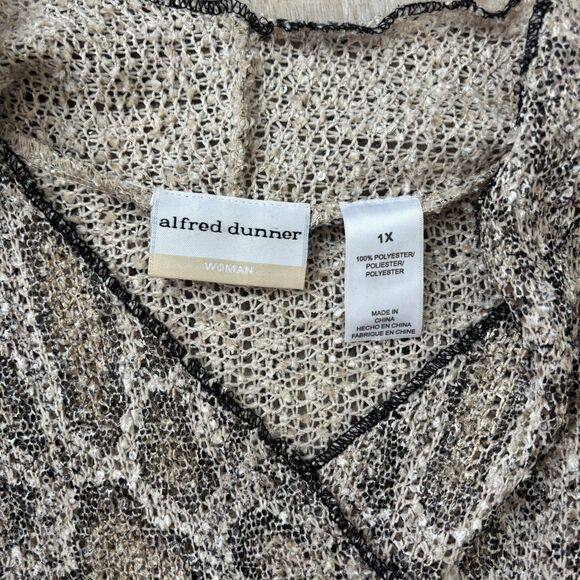 Alfred Dunner Womens Open Front Cardigan Size 1X Sparkle 3/4 Sleeves Lightweight - Picture 4 of 10